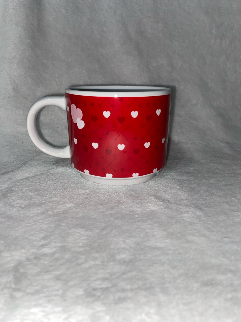 Red Heart Pattern Ceramic Coffee Mug